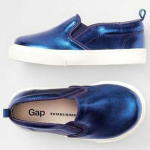 Baby Gap NWT Navy Metallic Sneakers Toddler 5